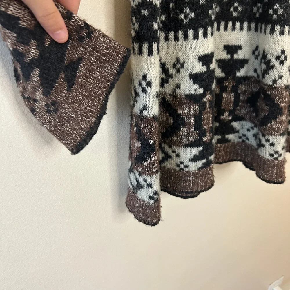 Free People Southwestern Boho Aztec‎ Knit Tunic Sweater Dress XS
